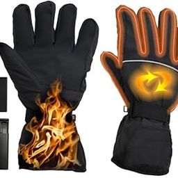 Outdoor Sports Ski Heated Warm Touchable Gloves | Black+USB Cable-image-74