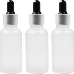 Happy Packaging 30ML Clear Frosted Round Empty Glass Bottle | Glass Dropper | Silver Matt Sleeve | Silcon Black Teat | Refillable | Leak Proof For Essential Oils | DIY Perfumes| DIY serums (3)-16