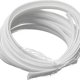 Othmro 16.4ft Length PET Flexible Expandable Braided Cable Sleeves 0.39inch Width Wire Loom Sleeving and Organizers Flexible Wire Mesh Sleeves for TV Audio PC Cords from Pets Chewing White-image-21