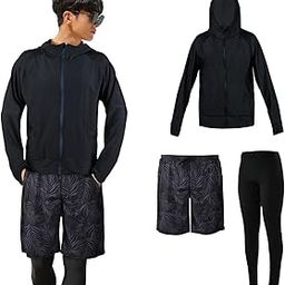 Men's Rash Guard, Swimsuit, Long Sleeve, Hoodie, Cooling Feeling, Leggings, Surf Pants, Fitness, Swimming, Amphibious, Large Size-image-18