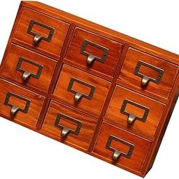 OSALADI Desktop Storage Box Multi- Drawers Design Storage Holder for Sundry (Brown)-8