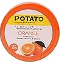 POTATO Nail Polish Remover Tissue | Moisturizing, Gentle Wipes to Skin | Acetone Free Wipes | Quick to Remove Nail Paints | Easy to Carry | Berry, Orange & Lemon | 32Pcs | Pack of 3-image-48
