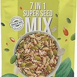 Ambrosia Super Seed Trail Mix - 7-1 200 g | Flax, Pumpkin, Sunflower, Chia, Melon, White Sesame & Diced Nuts Almonds | Edible Seeds | Healthy Seed Snacks | 100% Natural| Fiber Rich Seeds-image-20