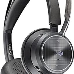 POLY-Voyager Focus 2 Uc USB-A Headset (Plantronics)-Dual-Ear (Stereo)Bluetooth Headphones with Boom Mic-USB-A Pc/Mac Compatible-Active Noise Canceling-Works with Teams (Certified), Zoom & More-On Ear-25