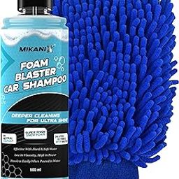 OBEROI'S TRADERS Microfiber Cloth Wash Mitt Glove & Foam Blaster Car Wash Shampoo Combo | Concentrate Form With Thick Foam to Remove Dirt & Grime For Car & Bike Exterior Cleaning (Pack of 2)(500 ML)-1