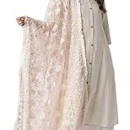 Women Pink Embroidered Dupatta-image-1