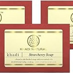 Khadi Natural Strawberry Handmade Soap | Handmade Bathing Soap |Restore skin's moisture|Exfoliates skin tissues | Suitable for All Skin Types|Pack of 3 (125gm*3) (375gm)-image-49