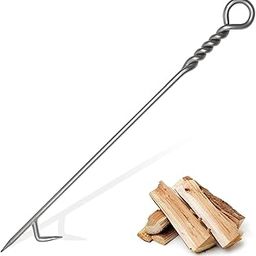 Fire Poker for Fire Pit Outdoor 40in Twisted Rope Design Stainless Steels Fireplace Poker for Fire Pit, Handmade Fire Pit Poker for Firewood Log Coals Campfire Wood Stove, Outdoor and Indoor Use-image-62