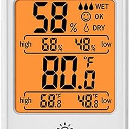 UJEAVETTE Digital Hygrometer Easy to Read Portable Multipurpose Thermometer Hygrometer MC41 White-picture-10