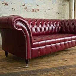 Ataraxia Modern & Classic 3-Person Sofa Luxury Chesterfield Sofa Leatherette for Home, Living Room & Dining Room Office and Hallway=(Burgundy).-image-58