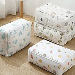 SATKAVEE ENTERPRISE Foldable Storage Organizer Bags Dustproof & Moisture-Resistant Quilt Storage Bags with Zipper & Handles for Clothes, Blankets, Pillows, Bedding & More(pack of 2)-image-4