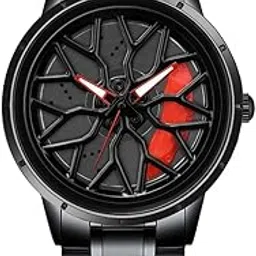 shocknshop RevolveX Rotating Hollow Wheel Hub Creative Fashion Analog Quartz Stainless Steel Wrist Watch for Men Boys -WCH365-picture-16