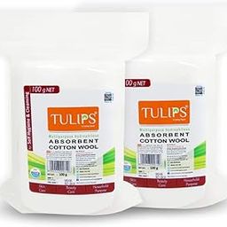 Tulips 100gm Absorbent Soft Cotton Wool/Roll for Makeup Remover, Beauty, Adult & Baby Care Disposable Cotton, (Pack of 2)-image-80