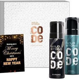 Wild Stone New Year Gift Hamper with Code Chrome and Steel Body Perfume, 120ml each-16