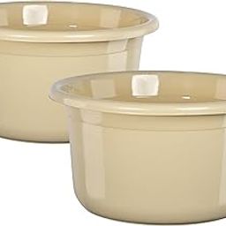 Kuber Industries 2 Pcs Plastic 25 Ltr Bathtub | Baby Bathing Tub for Home, Washroom & Kitchen Use | Lightweight and Multipurpose Water Tub | Suitable For Laundry and Cleaning - Beige-image-11