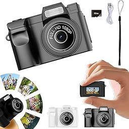 Mini Keychain Camera,1080P FHD Mini Retro Digital Camera,FHD 1080p with 32GB SD Card,OTG Adapters,Tiny Portable Small Cameras Vintage Compact Micro Cameras,100 Mins Battery,for Travel Study-image-3