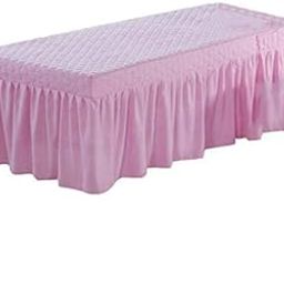 UJEAVETTE SPA Massage Table Skirt Beauty Bed Cover Linen Valance Sheet Pink_2-image-89
