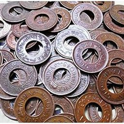 ATP Cart British India George VI 1 Pice Hole Coin XF Grade - 10 Hole Coins LOT-picture-26