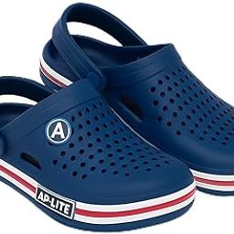 AB-Lite Unisex Clogs with Perforated Design, Navy Blue with Red-White Stripes, Slip-on-picture-1