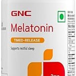 GNC Melatonin with Vitamin B6 | 60 Veg Tablets | 3mg Melatonin & 2 mg Vitamin B6 for Restful Sleep | Improves Sleep Quality | Regulates Sleep-Wake Cycle | Relaxes Nervous System | USA-formulated-1