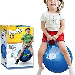 HARRY & JAMES® Sit and Bounce Rubber Hop Ball with Handle Jumping & Bouncing Ball Toys Indoor & Outdoor Kids Exercise Gym Sport Hop Ball for Kids,Boys,Girls,Adults (Big Size 56Cm/22Inch,Multicolour)-9