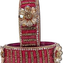 Latest Glass Kada with Zircon Stones for Women & Girls | Stylish Design Bangles for Party, Wear, Office & Occasions-image-70