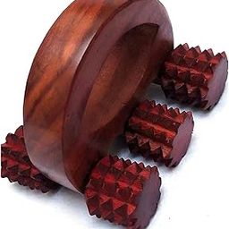 Eversky01 Handicraft acupressure back massager back pain relief massager multi purpose body massager of 6 massage roller in pure shisham wood (size 5 inch x 4 inch)-picture-22