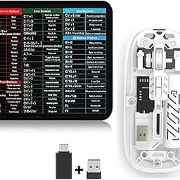 FKU Transprint Slim Dual Mode Bluetooth Mouse with Multiple Buttons & Excel Shortcut Keys Mousepad for Desktop Display, and DPI Adjustment to Help Better Work and Study (TRANSPRINT White)-image-33