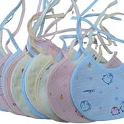 Lappu Baby Soft Bibs/Apron/Laliya Cute Multi Print|with Tich Button| Waterproof Bib Set (Multicolor- Pack Of 10)-image-2