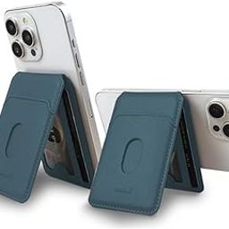 Bifold MagSafe Wallet, Minimalist iPhone Wallet with Stand, Magnetic Closure Wallet for iPhone 16/15/14/13/12 Series, Card Holder, MagSafe Accessories, Vegan Leather (Teal Green)-image-20