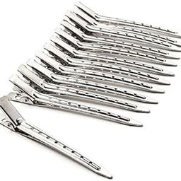 Florabliss® Alloy Steel Hair Section Dividing Clip For Hairdressing Styling Accessories Smart Styling Hair Clips for Women For Unisex Hair Clip Steel Silver Section Pins (Set of 12 Pieces) (Hair Section Clip)-image-21