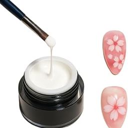 Professional Painting Gel Paint Ink, Nail Art Design and Drawing Gel, UV LED Soak Off (White, 8g)-4