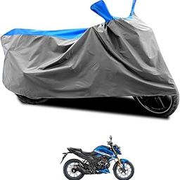 Sneha Sales Motorcycle Body Cover for All Models | Honda Hornet 2.0 | Dustproof, UV Protection, Scratch Resistant | Buckle & Mirror Pockets for Outdoor Parking | Grey-Blue-image-27