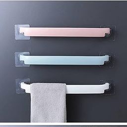 SMATEX Bathroom Hand Towel Holder No Drill Single Towel Rod Rack Hanging Bath Towel Shelf Bathroom Towel Hanger for Hotel Home (3)-image-95