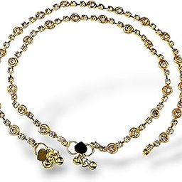 Gold Plated Heavy Chain Anklet | Pajeb With Golden Stone Studded Payal For Women and Girls (pack of 2)-image-11
