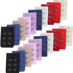 20pcs Womens Bra Extenders 2 Hook Elastic Stretchy Bra Extension Strap, As Shown, Medium-55