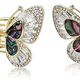 Sanas (1Pcs) Butterfly Clips For Hair Accessories For Woman Premium Finish Hair Clutcher For Women Multi-Color Shine Korean Hair Accessories For Girls Claw Clips (1Pcs) (Golden- Crystal Rhinestones)-image-73