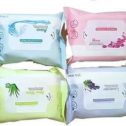 Refreshing Wet Wipes With 4 Different Fragrance, Facial Wet Wipes For Face And Travel Use For Girls And Boys Pack Of 4-image-19