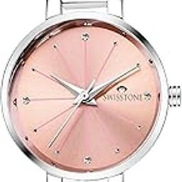 Analog Stainless Steel Silver Plated Women's Watch (Pink Dial Silver Colored Strap)-image-63