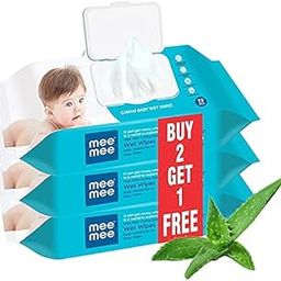 Mee Mee Caring Baby Wet Wipes with lid, 72 Pcs (Aloe Vera, Pack of 3)-image-30