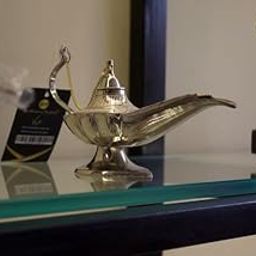 Houses of Treasures Aladdin Chirag Small | Miniature Aladdin Lamp-Shaped Decorative Showpiece in Antique Aluminium Finish | Vintage Home Décor & Kids’ Gift Item | Fairytale Inspired Design-20