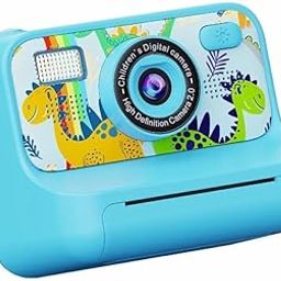 Instant Print Camera for Kids Digital Camera for Kids with Print Paper Photo Printer Camera for Kid 50M Pixel 2.4" Screen MP3 Player Video Recording 32GB Card Supported (Dinosaur Blue N)-image-97