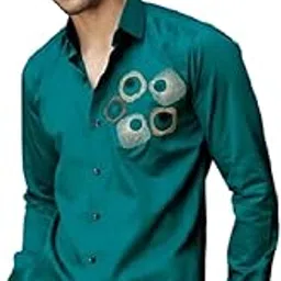 foomer Virtual Round Embroidered RAMA Luxury Cotton Shirt for Men-picture-9