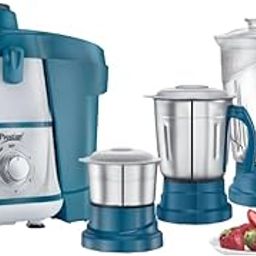 Prestige Breeze 500W 3 Jars Juicer Mixer Grinder|2 Stainless Steel Jars & 1 Juicer Jar|Detachable Pulp Collector|Double Lock System|Efficient Stainless Steel Sieve|Juice Outlet|Blue & White-11