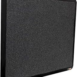 OBASIX Bulletin Notice Board (3x4Feet) for School College Office | Superior Series Pin-Up Board With 20 Push-Pins | Powder Coated Black Frame-Mid Grey-15