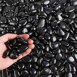 POTS and Plants Natural Pebbles Stones for Garden Flowerpot Aquarium Decorative (2KG, Black)-image-7