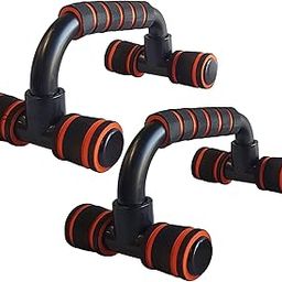 OLAHRAGA Plastic Foam Grip home fitness exercise Strength Training Dip & Push Up Stand (Red&Black)-image-20
