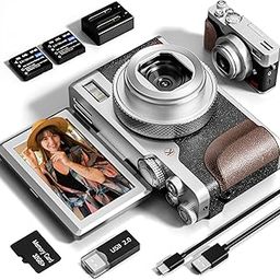 Digital Camera, Cameras for Photography,64MP&5K Video Camera, 18X Zoom Vlogging Camera for YouTube, Portable Compact Small Camera with 2 Batteries, Digital Point and Shoot Camera-12