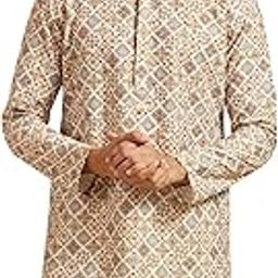 Men's Art Silk Printed Chikankari Kurta (1pc)-image-43