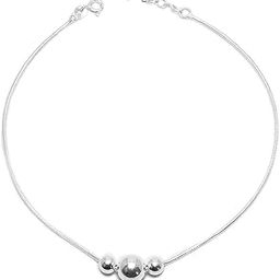 925 Silver Threaded Size Adjustable Snake Pattern Anklet For Girls & Women-image-52